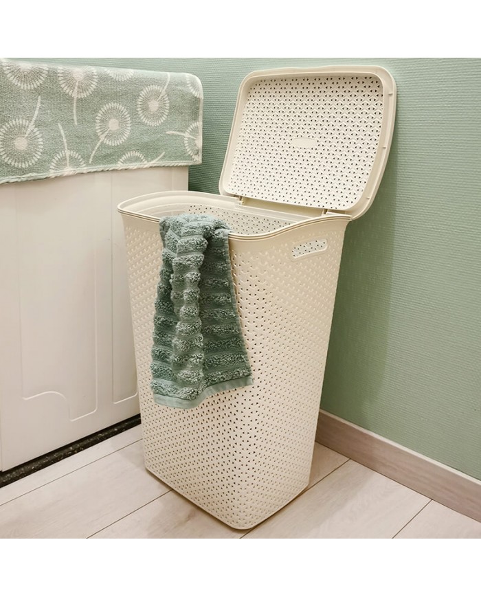 Panier à linge maison salle de bain Rangement lessive avec serrure